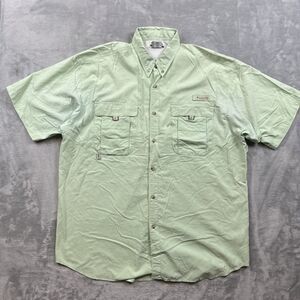 Columbia PFG Men’s XL Vented Fishing Shirt Mint Green Button-Up Nylon